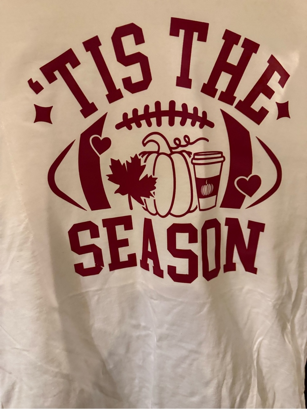 'Tis The Season Fall Graphic Tee - White & Maroon